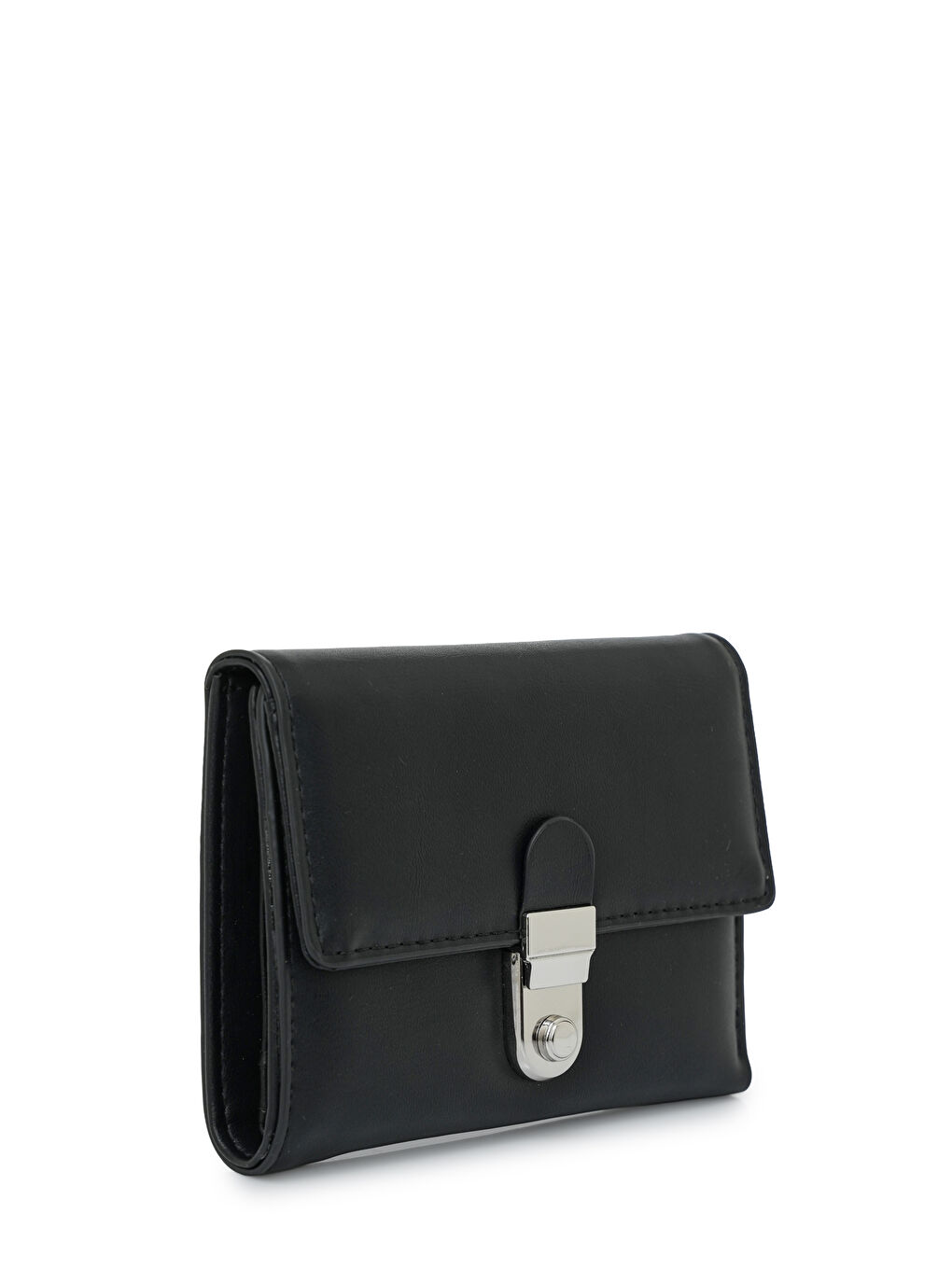 Siyah Metal Kapaklı Kadın Cüzdanı MW08-1