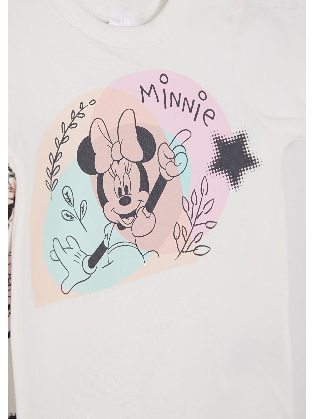 Supermino Ekru Minnie Mouse Lisanslı Kız Bebek 3'Lü Takım 21785 - 1