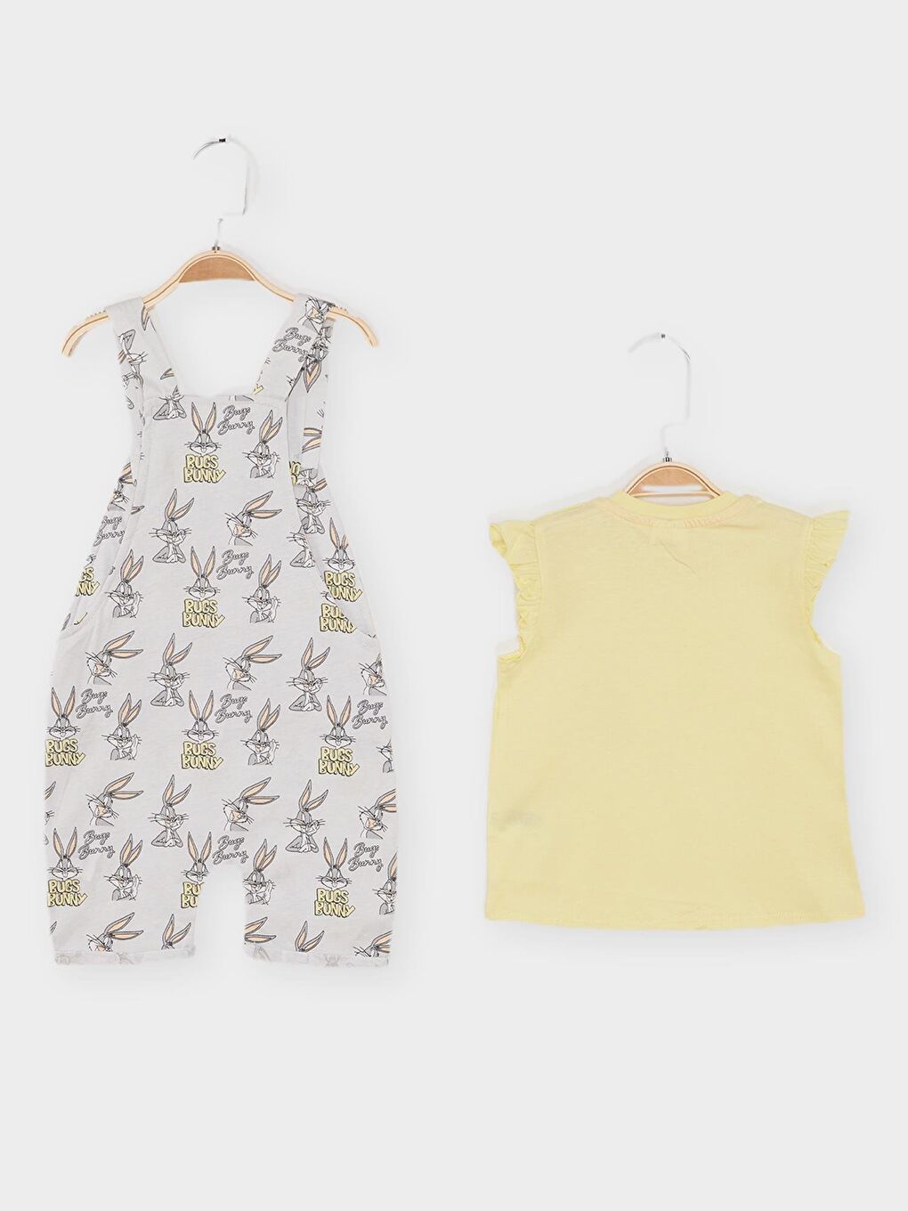 Gri Looney Tunes Kız Bebek Salopet Takım 21887-2