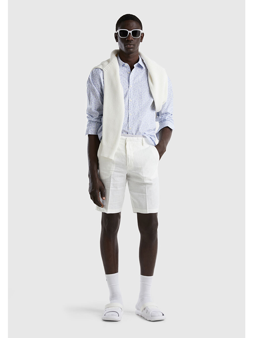 Erkek Mavi Mix  100 Pamuk Desenli Gömlek-2