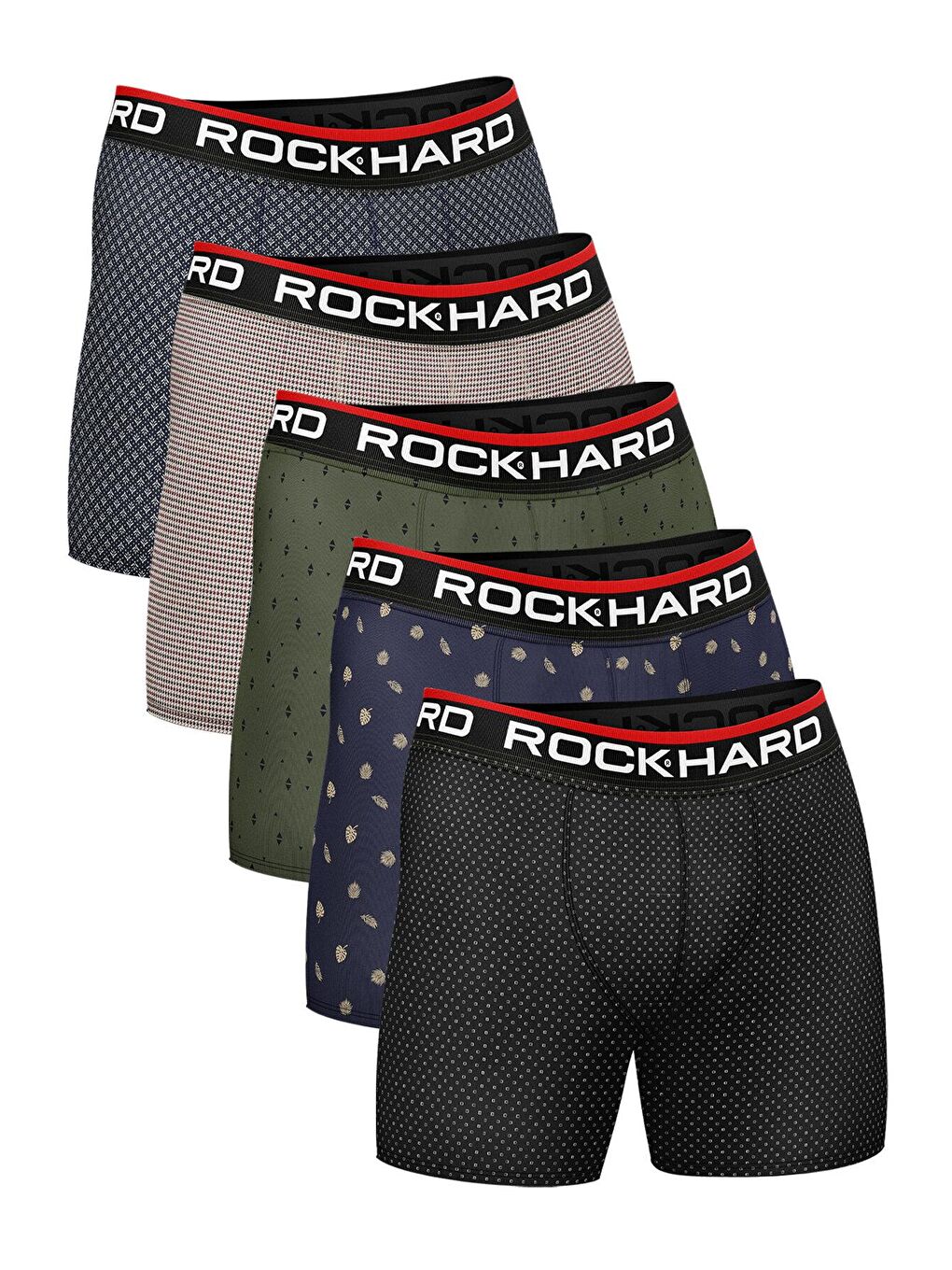 ROCKHARD Karışık Erkek Desenli Modal Boxer 5'Li Paket