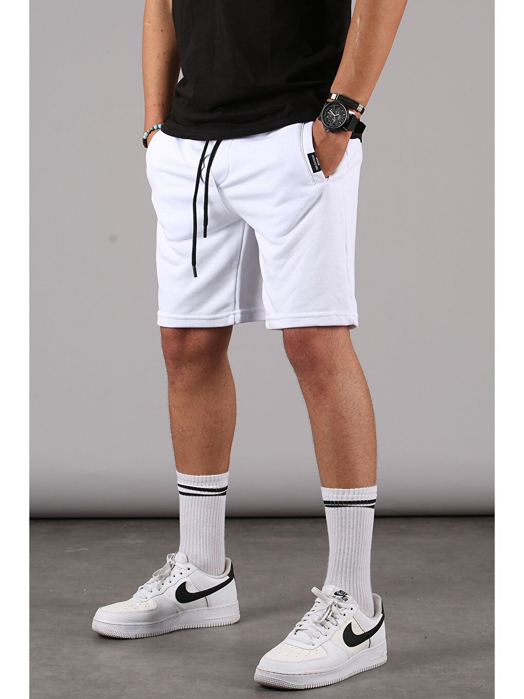 Beyaz-Mavi-Bordo Regular Fit 3'Lü Şort Seti 5790-1