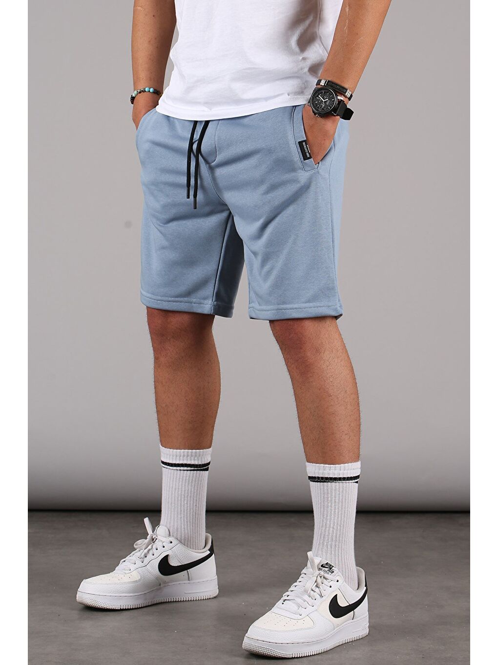 Beyaz-Mavi-Bordo Regular Fit 3'Lü Şort Seti 5790-2