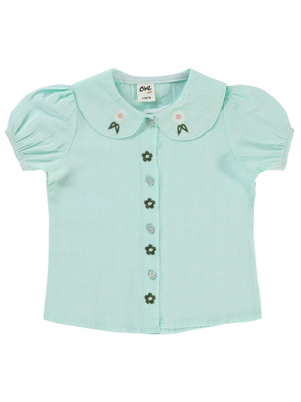 Civil Koyu Mint Yeşili Baby Kız Bebek Gömlek 6-18 Ay Mint