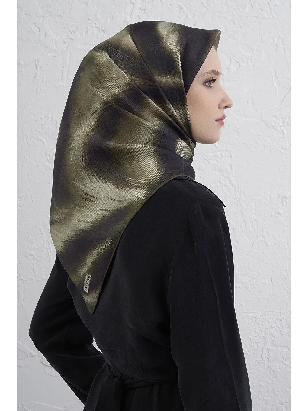 Haki Saf İpek Sura Eşarp 9432D 32-2