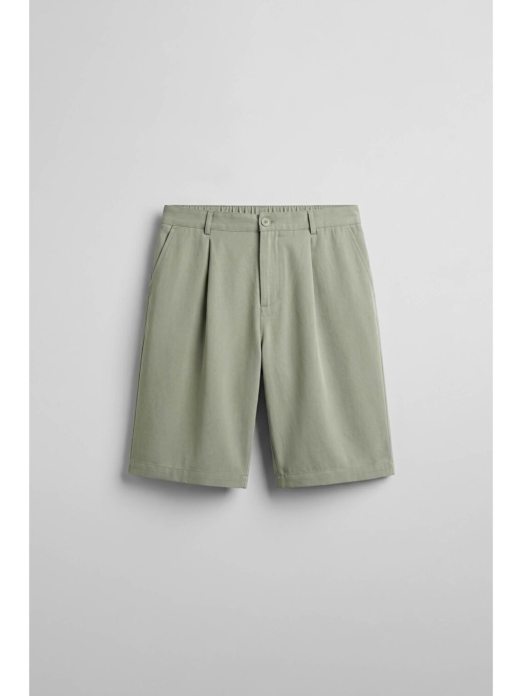 Erkek Baggy Kesim Modal Karışımlı Şort Haki Yeşil