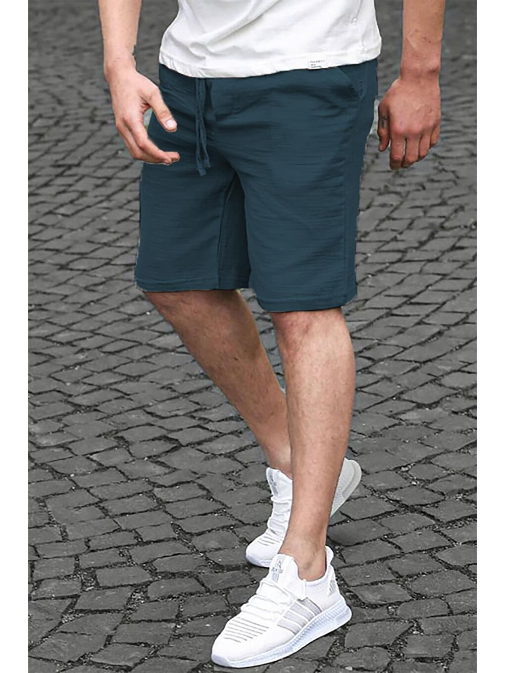 Lacivert Basic Keten Erkek Şort 6506