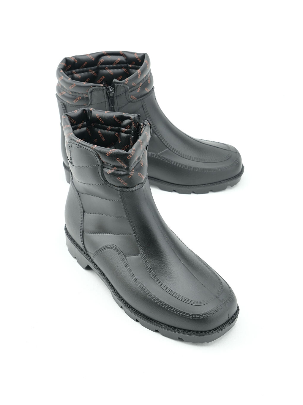 Siyah Kışlık Erkek Fermuarlı İçi Sıcak Astarlı Kar Bot Çizme