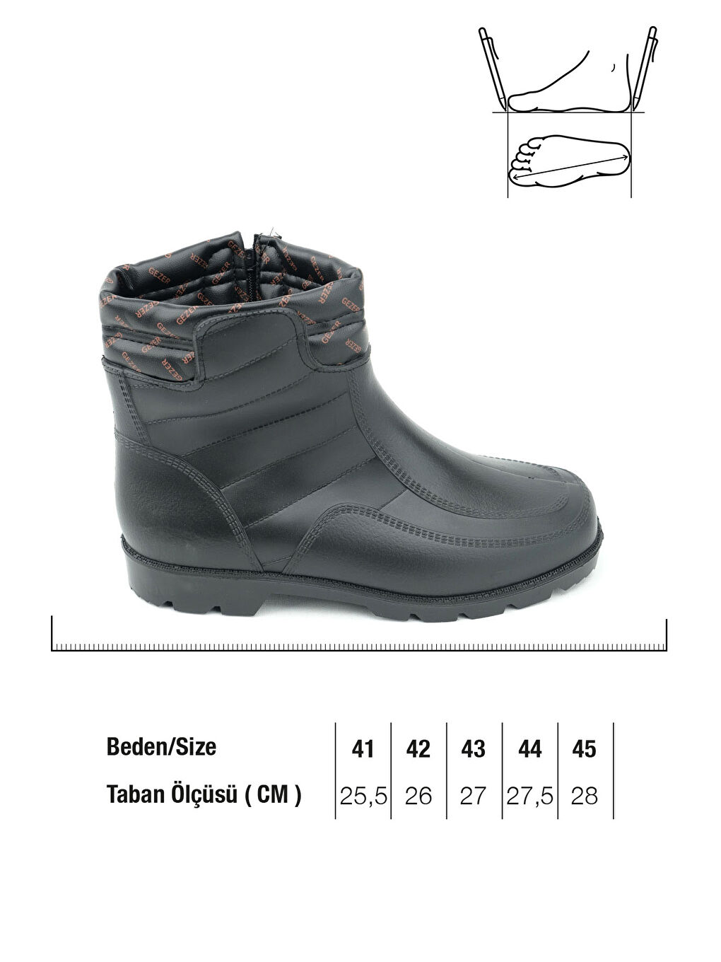 Siyah Kışlık Erkek Fermuarlı İçi Sıcak Astarlı Kar Bot Çizme-1