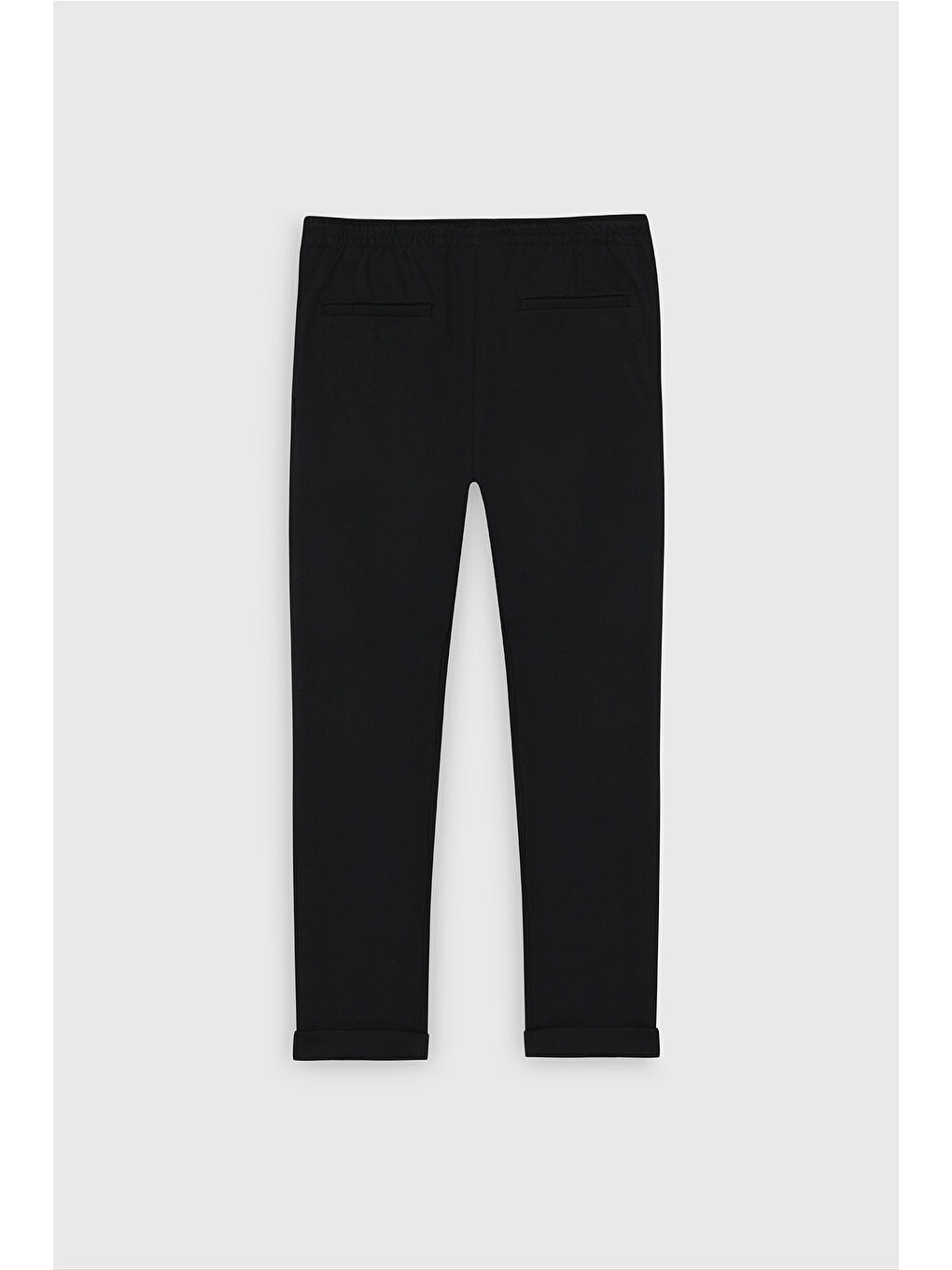 Erkek Siyah Standart Fit Normal Kesim Cepli Beli Bağlamalı Rahat Örme Pantolon-9