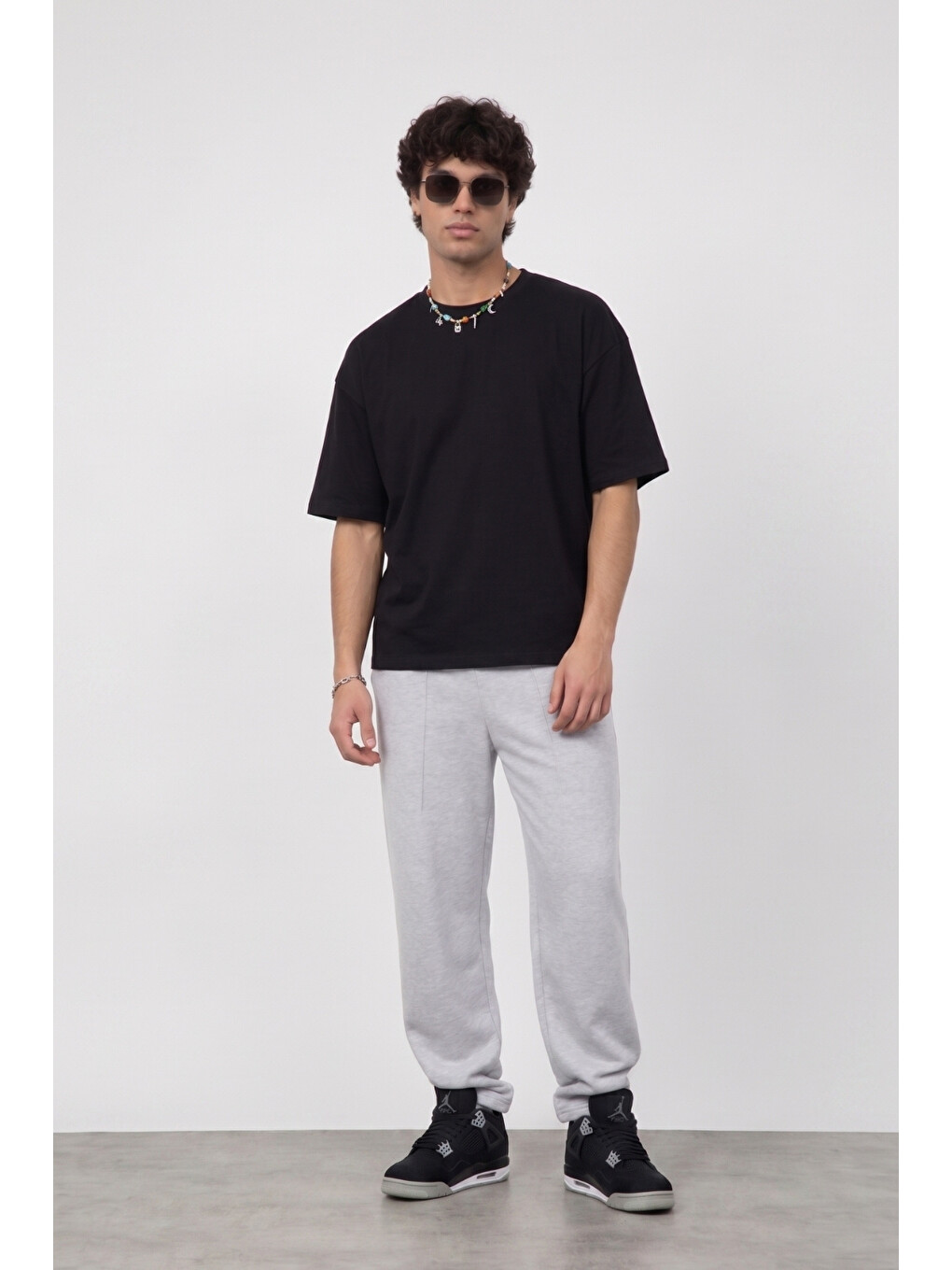 Erkek Boxy Ex Siyah Premium T-Shirt-4