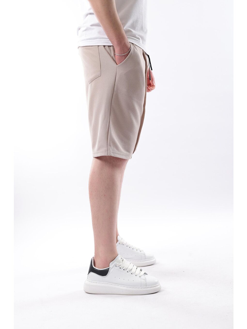 Bej Cepli Erkek Şort E6559-1