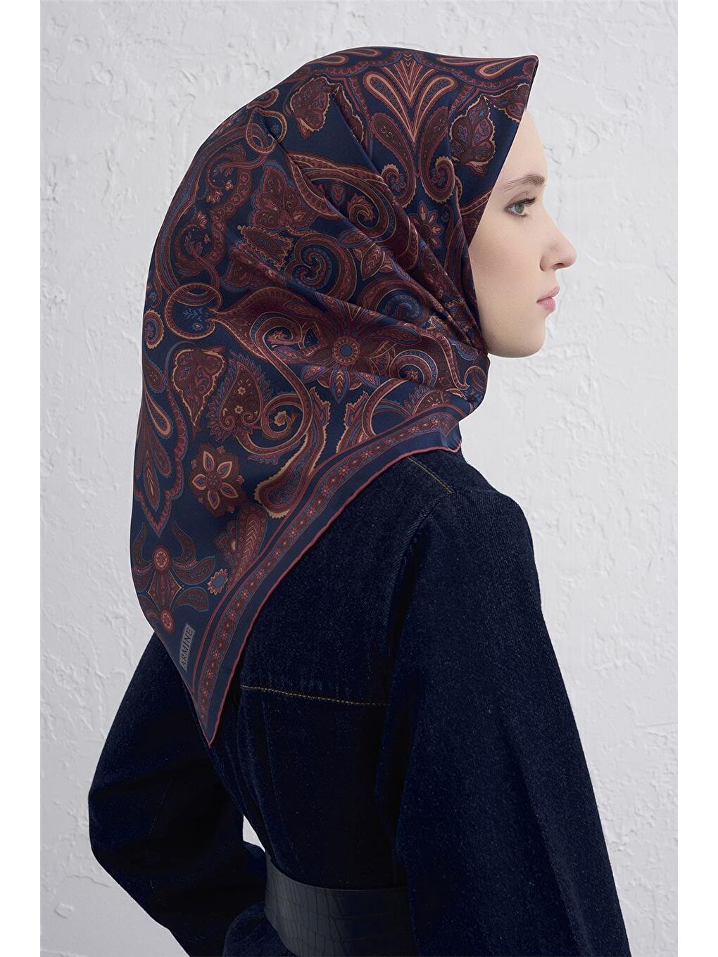 Bordo Saf İpek Sura Eşarp 9421D 88