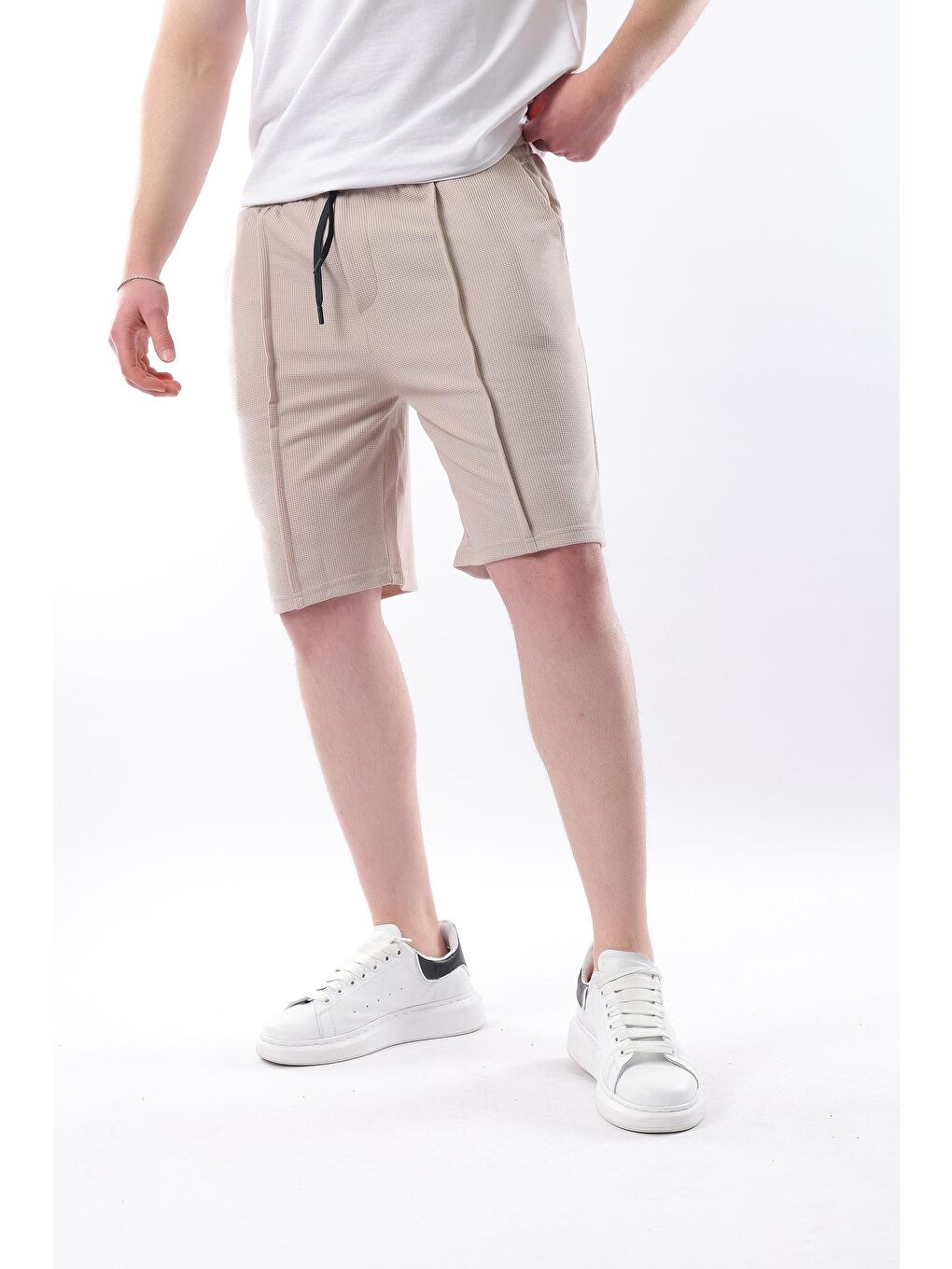 Bej Cepli Erkek Şort E6559-3
