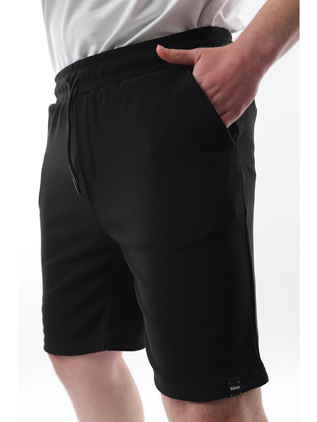 Siyah Beli Ayarlanabilir Cepli Kısa Erkek Şort 6544-3