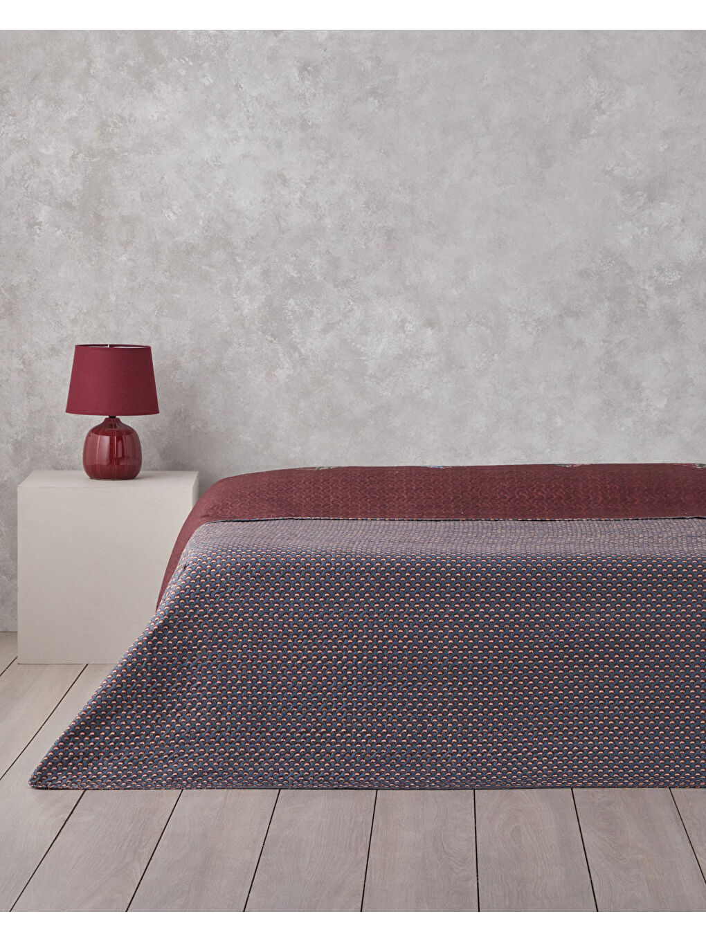 Diamond Clam Çift Kişilik Çok Amaçlı Örtü 200x220 cm Bordo-1