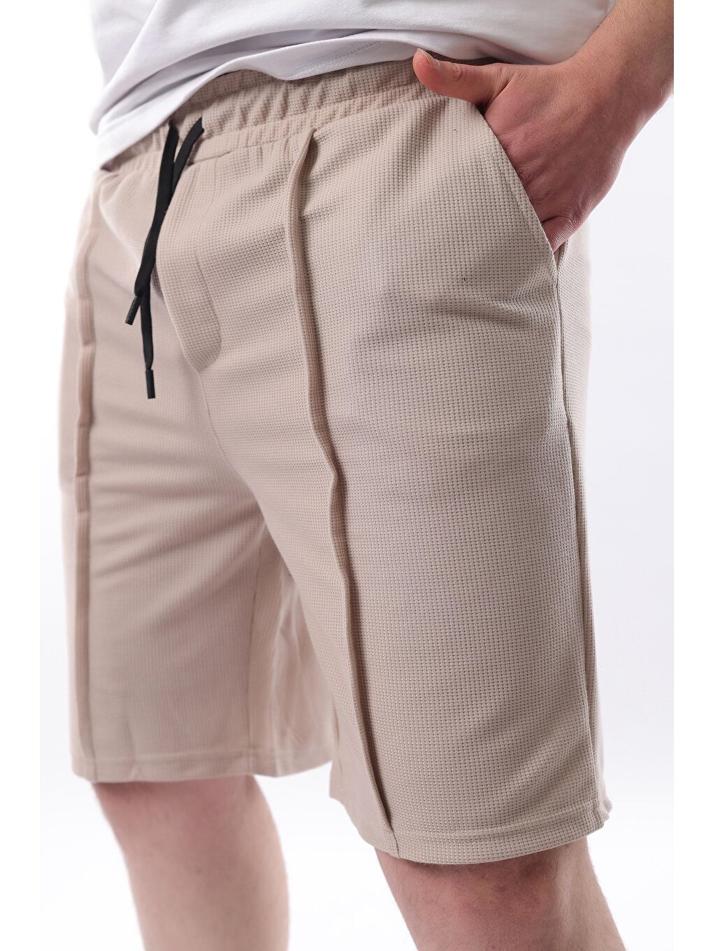 Bej Cepli Erkek Şort E6559-4