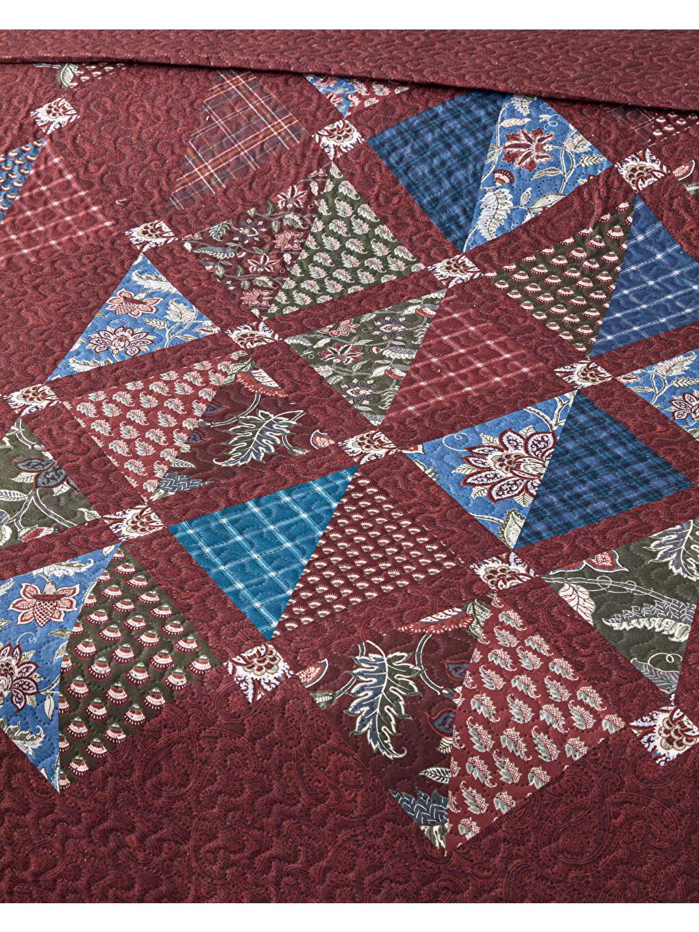 Diamond Clam Çift Kişilik Çok Amaçlı Örtü 200x220 cm Bordo-3