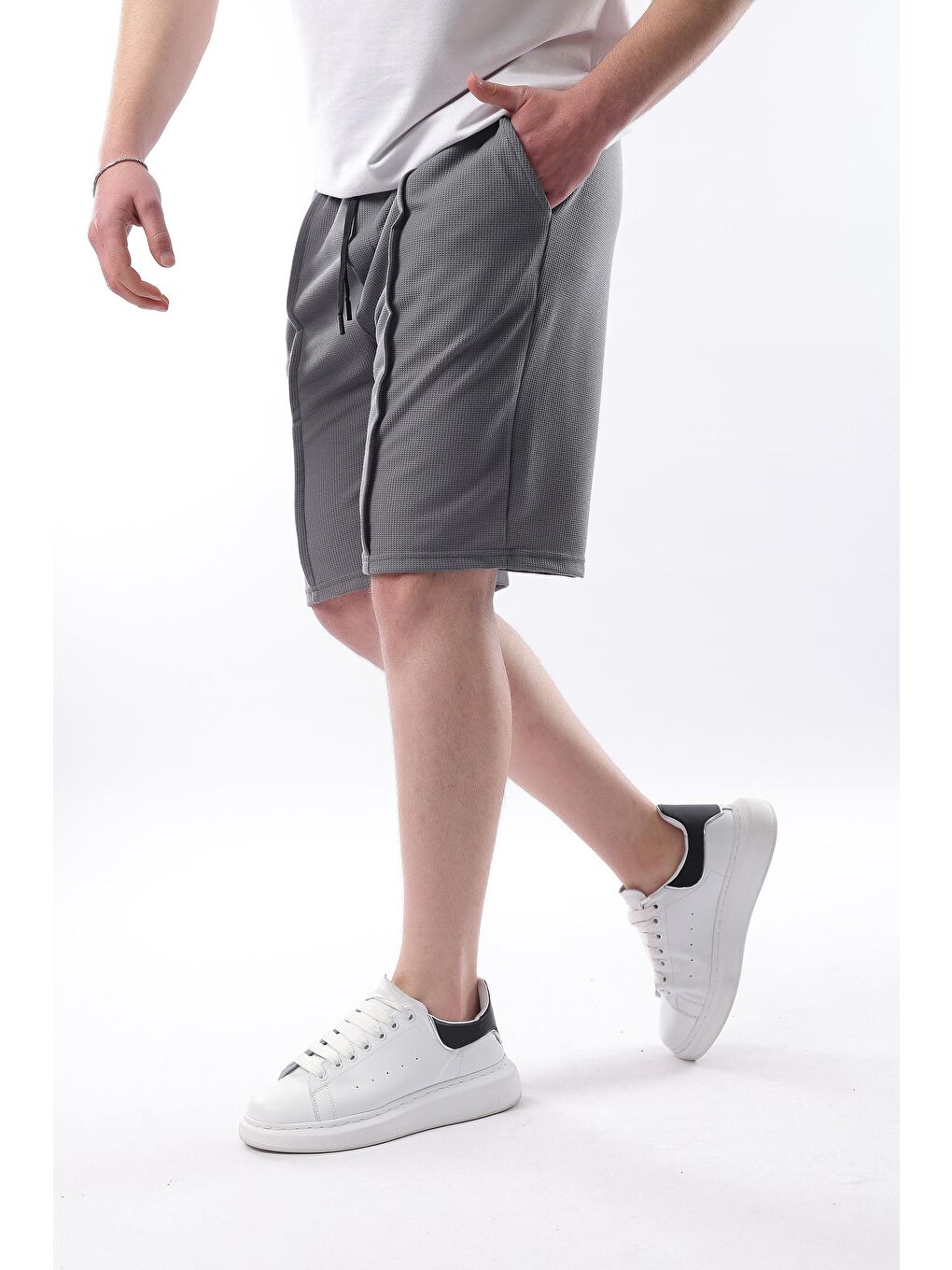 Gri Füme Cepli Erkek Şort E6559-3