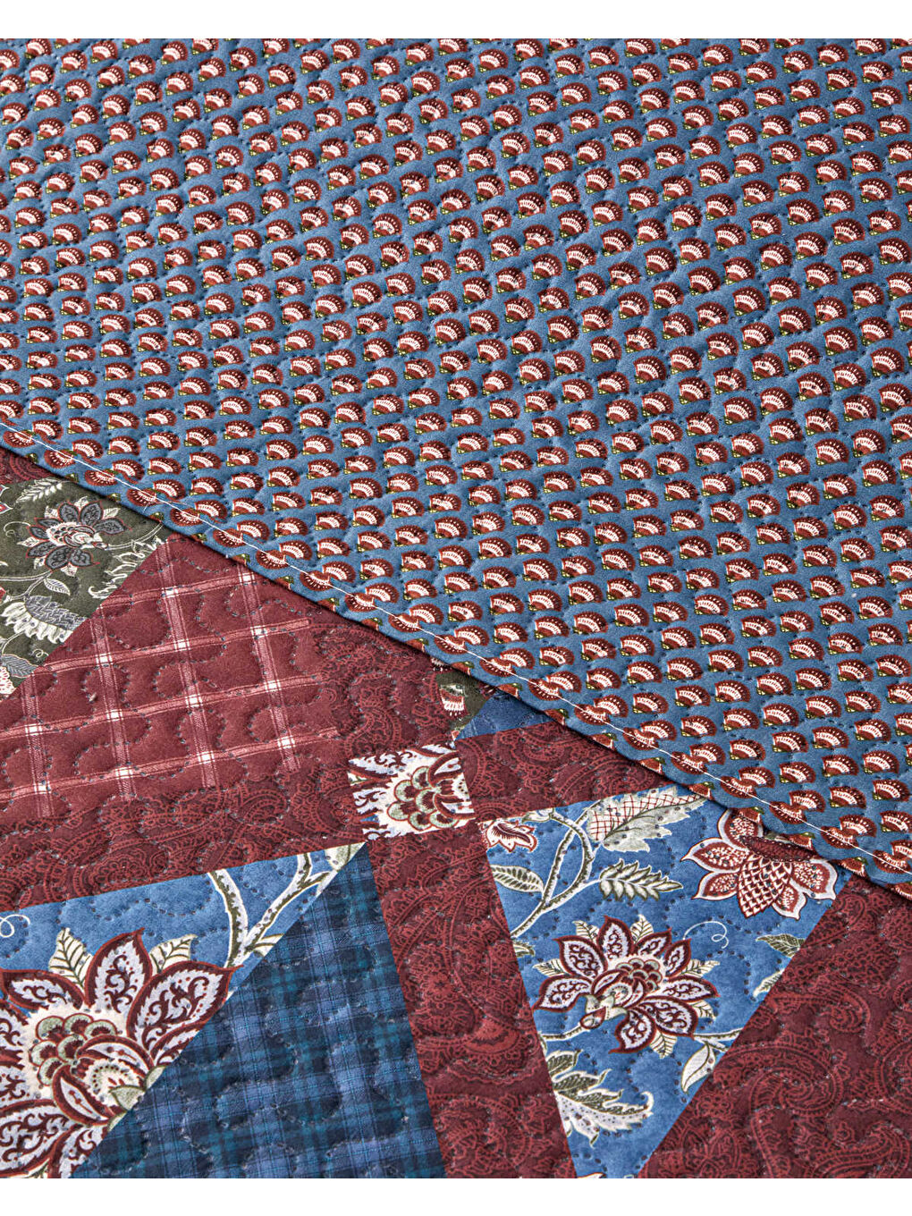 Diamond Clam Çift Kişilik Çok Amaçlı Örtü 200x220 cm Bordo-4