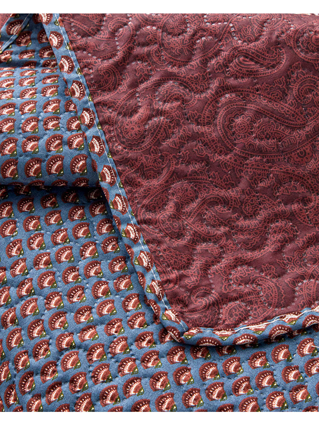 Diamond Clam Çift Kişilik Çok Amaçlı Örtü 200x220 cm Bordo-5