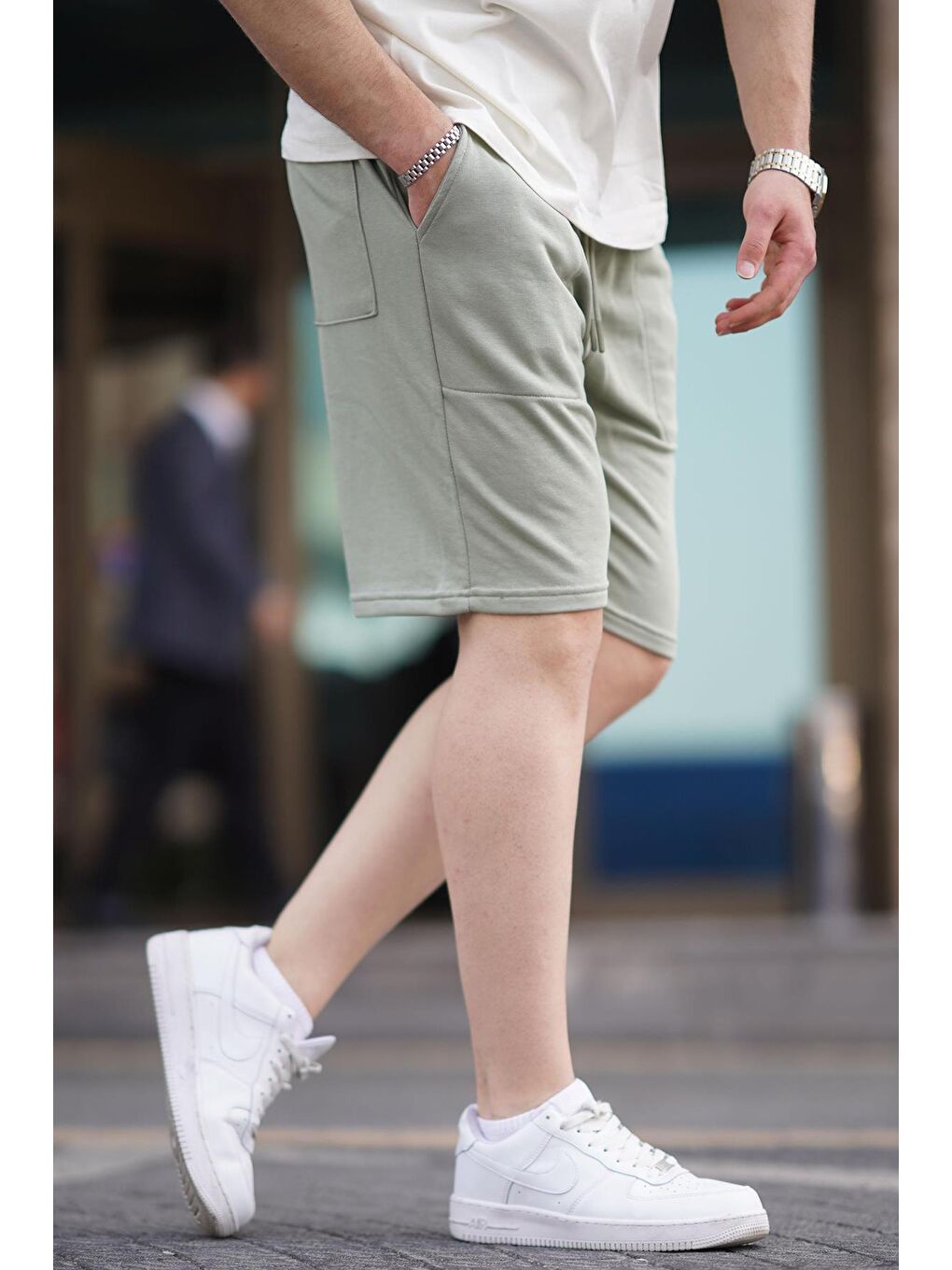 Çağla Yeşili Erkek Basic Şort 6528-1