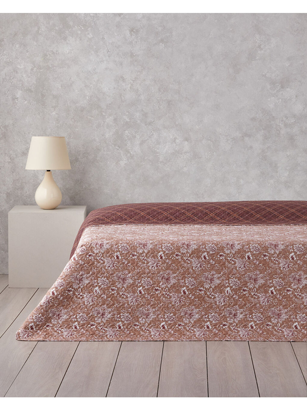 Jacobean Plaid Çift Kişilik Çok Amaçlı Örtü 200x220 cm Bordo