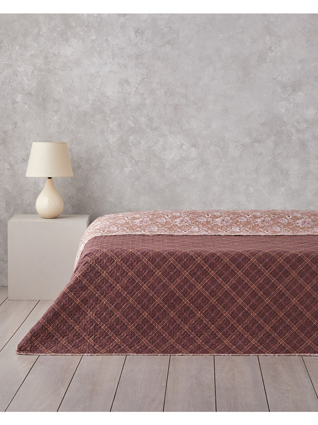 Jacobean Plaid Çift Kişilik Çok Amaçlı Örtü 200x220 cm Bordo-1