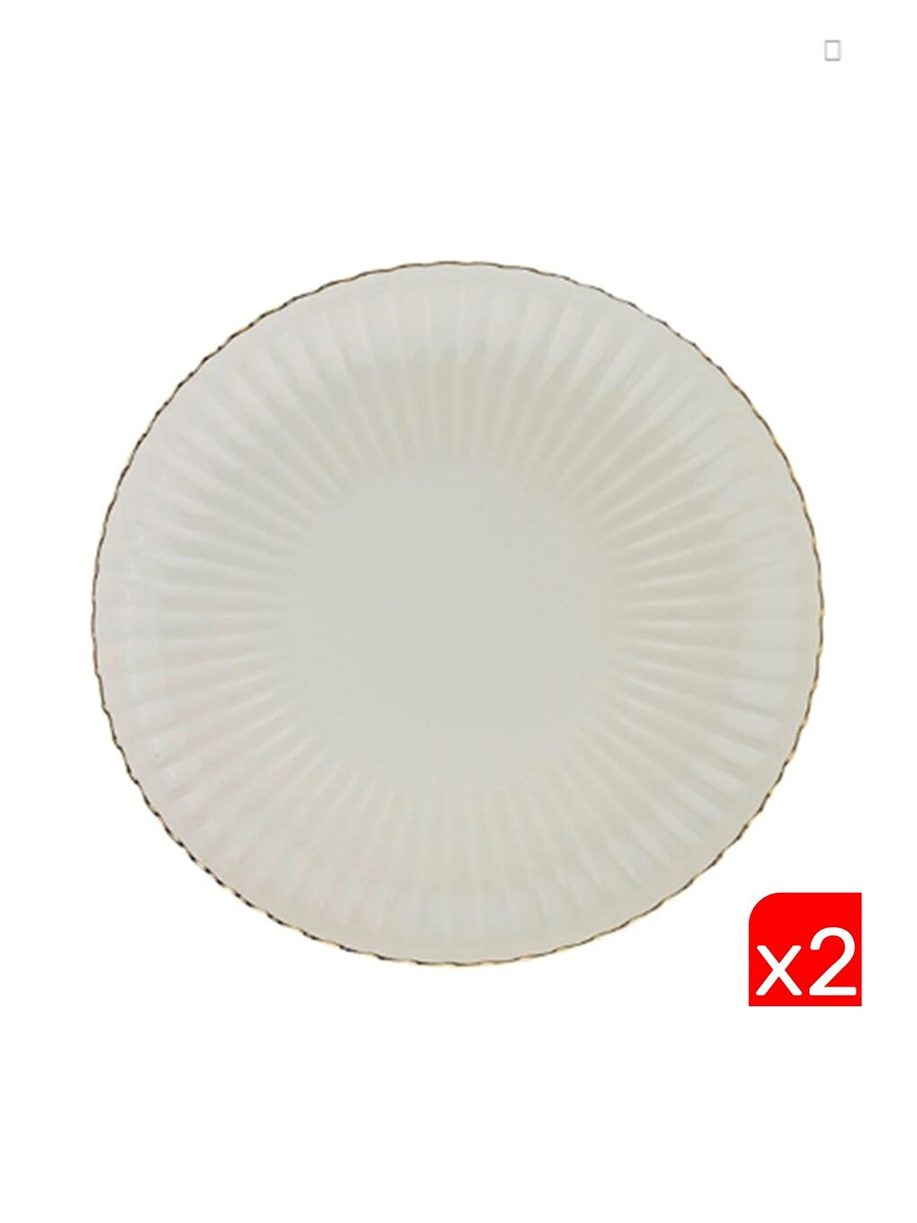 Ekru Bone Luz Altın File Pasta Tabağı 21cm 2 li