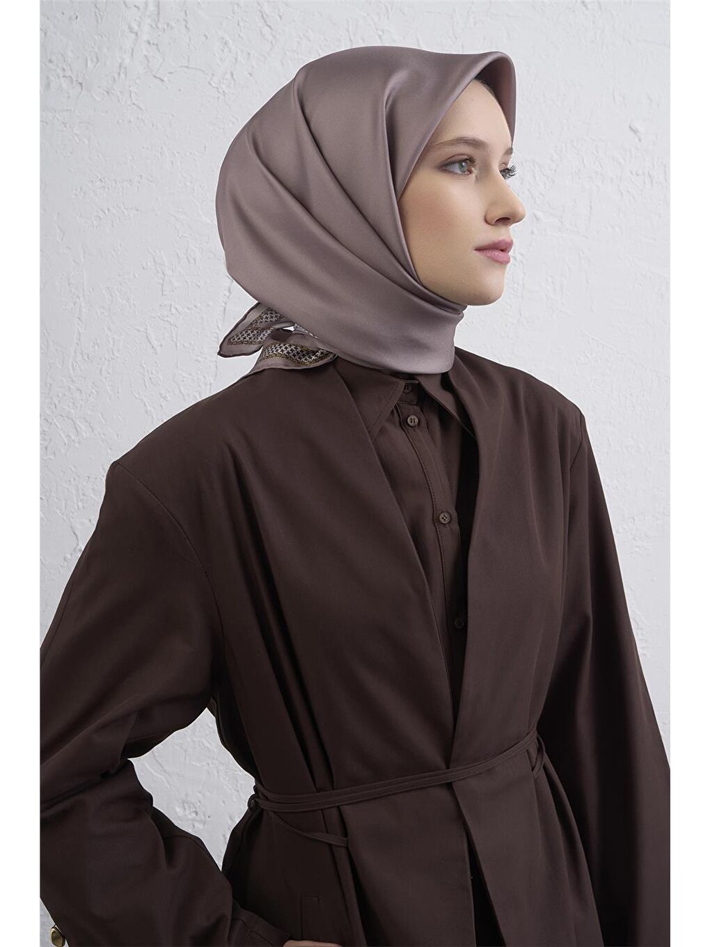 Bej Saf İpek Sura Eşarp 9444D 35-1