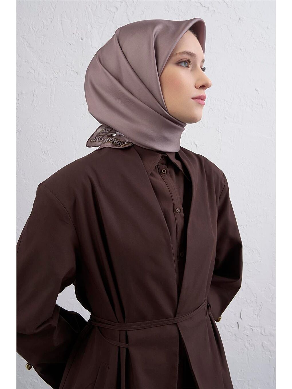 Bej Saf İpek Sura Eşarp 9444D 35-2