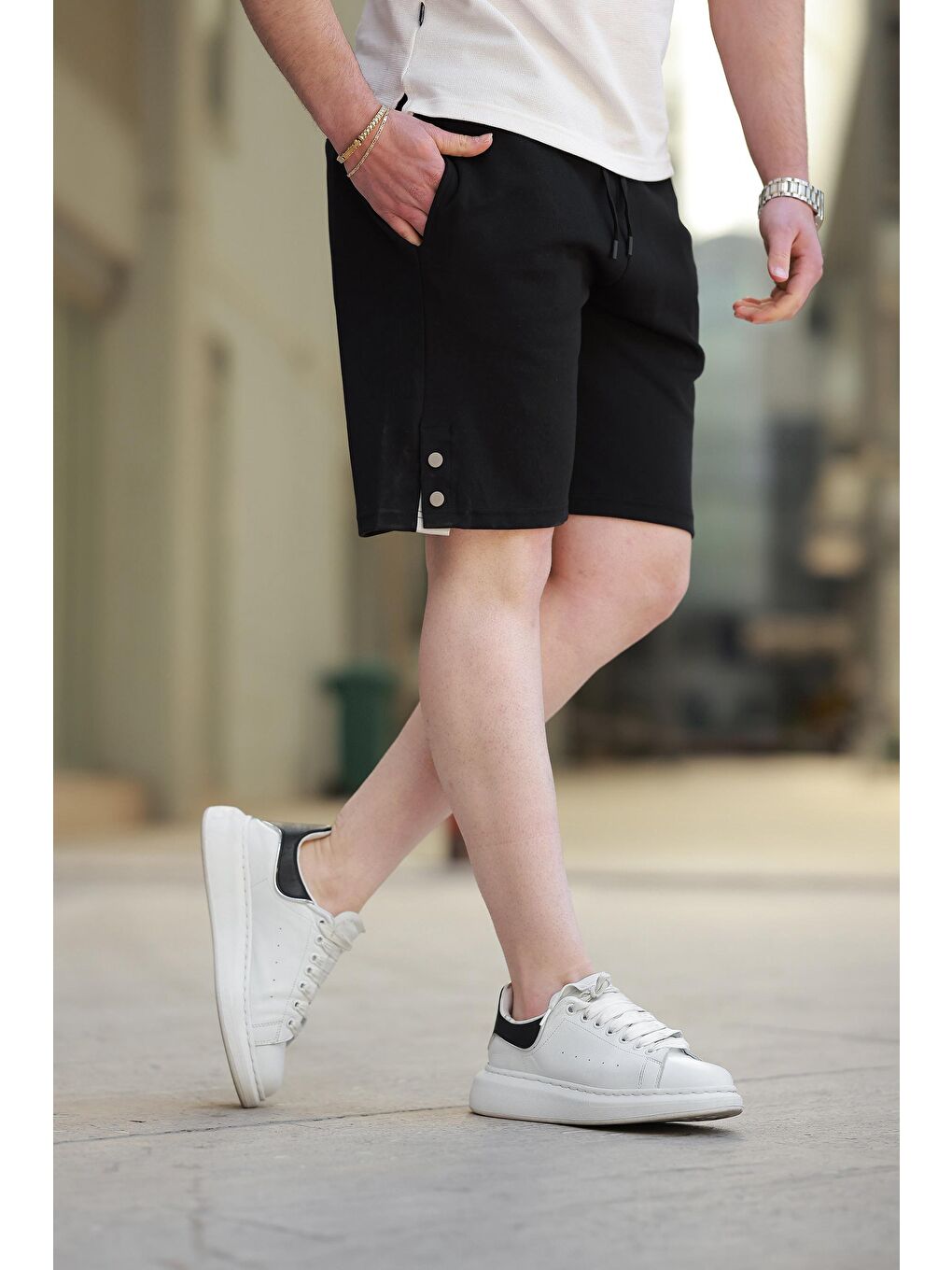 Siyah Basic Erkek Şort E6567-1