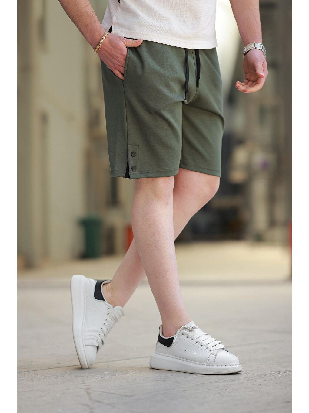 Haki Basic Erkek Şort E6567-1