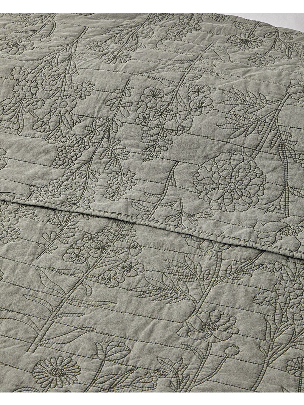 Belle Bloom Çift Kişilik Yatak Örtüsü Takımı 200x220 cm Yeşil-1