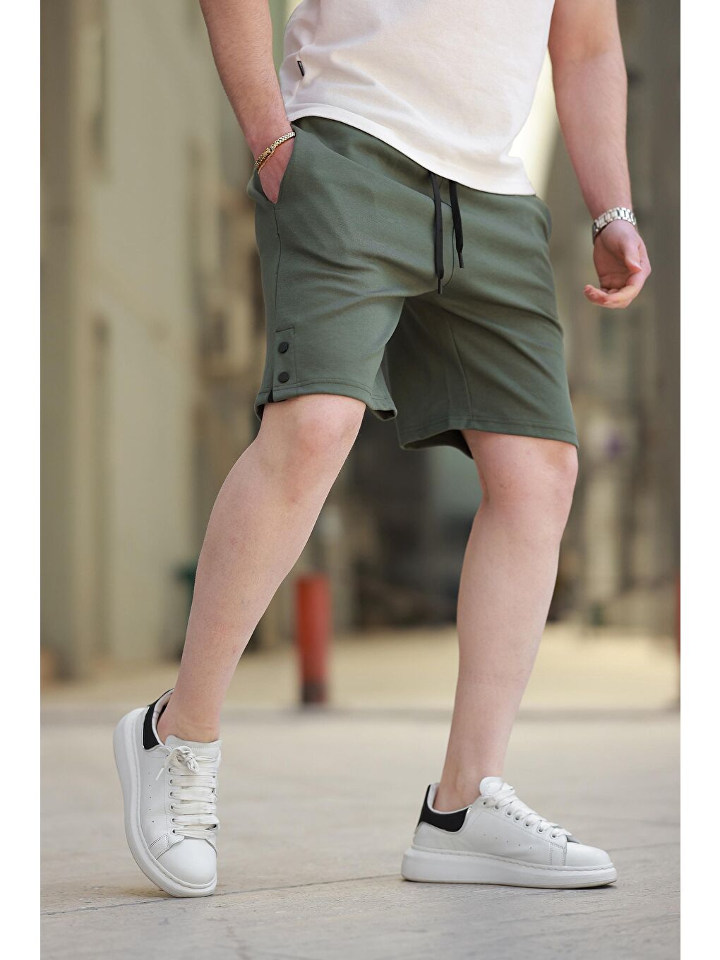 Haki Basic Erkek Şort E6567-2