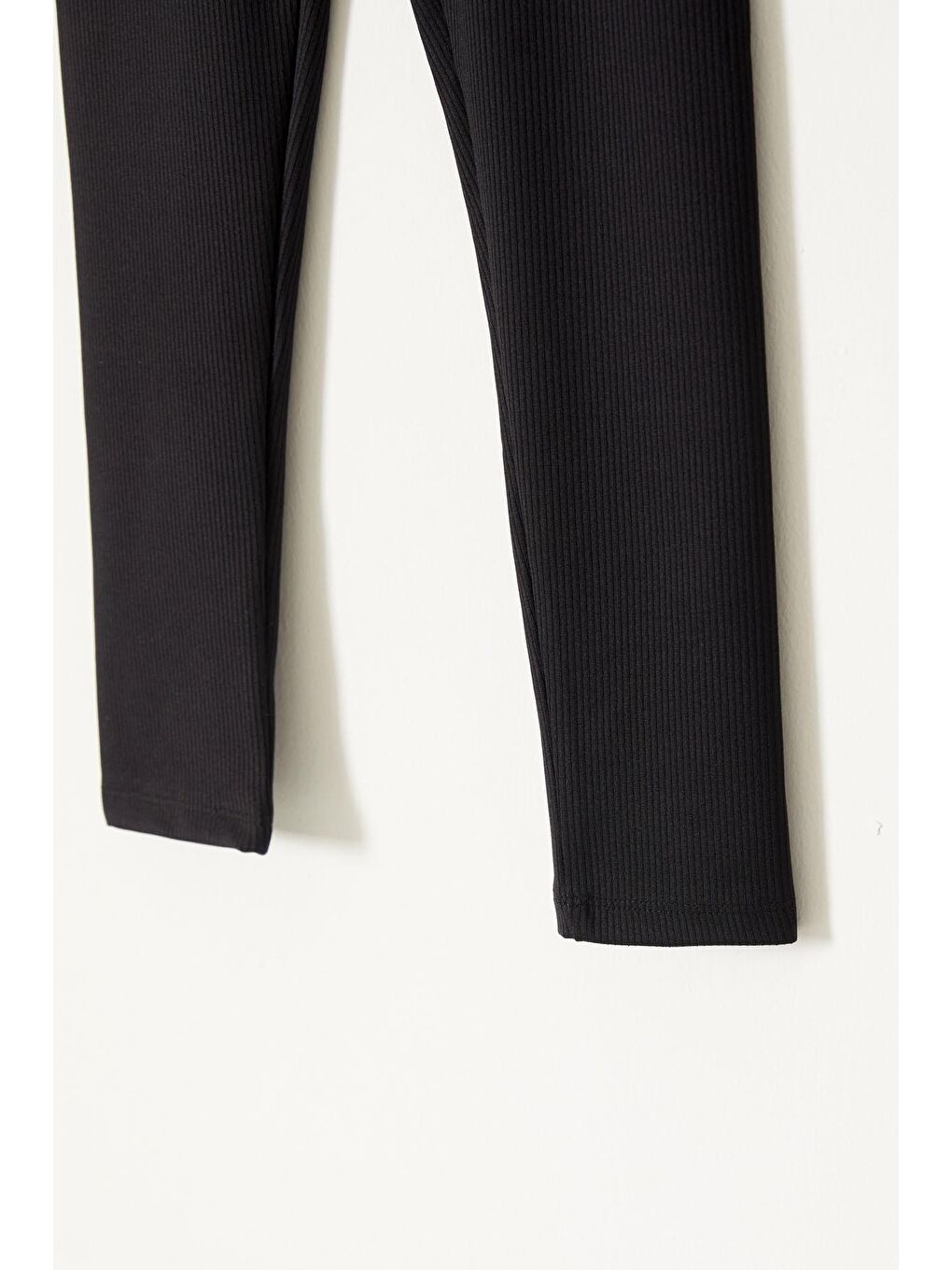 Yazı Nakışlı Kız Çocuk Yüksek Bel Fitilli 2'li Tayt Siyah-Somon-4