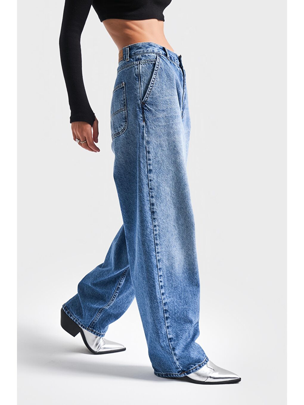 Kadın Mavi Renk Juniper 2S54 Skater Fit %100 Pamuk Denim