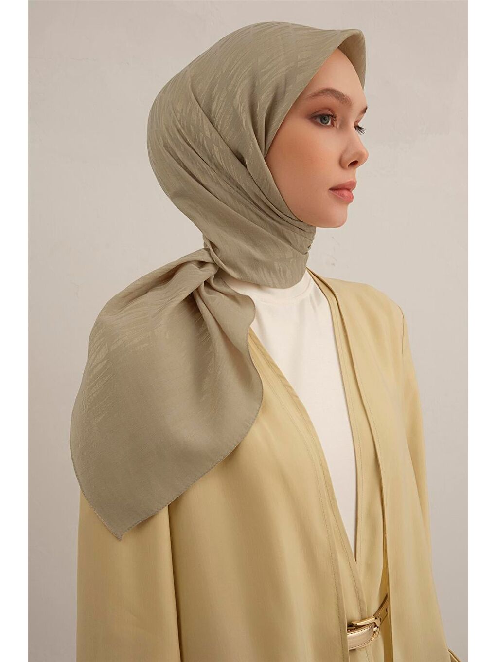 Bej Lyocell Eşarp 3- 73-2