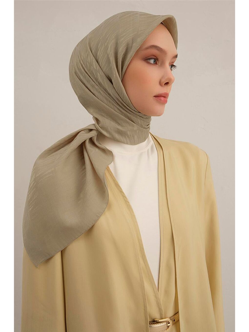 Bej Lyocell Eşarp 3- 73-3
