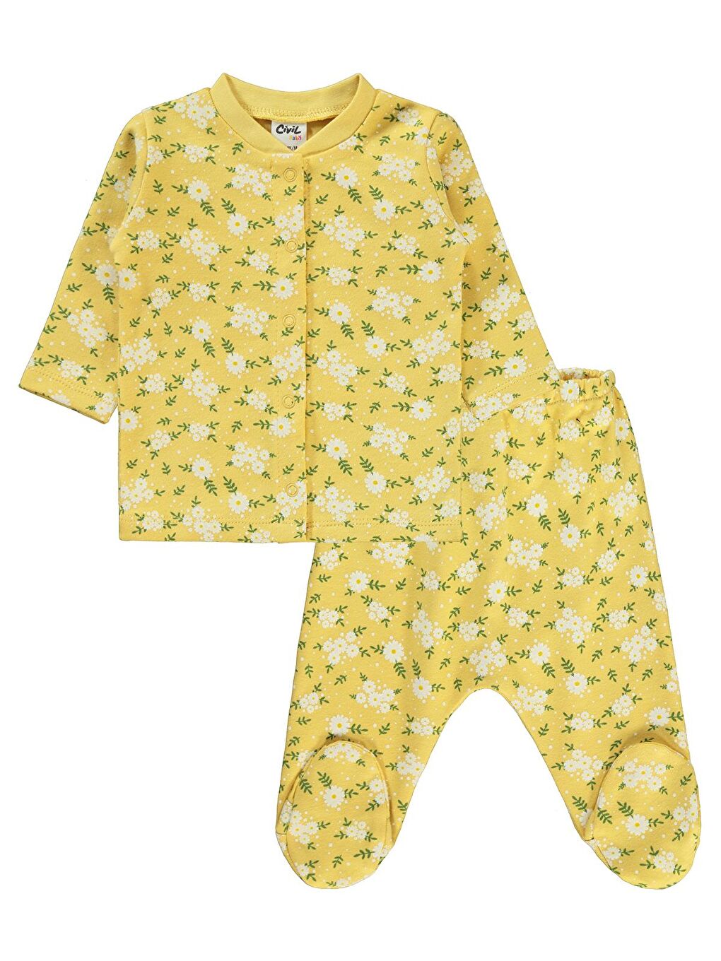 Civil A.Hardal Baby Kız Bebek Pijama Takımı 1-6 Ay Hardal