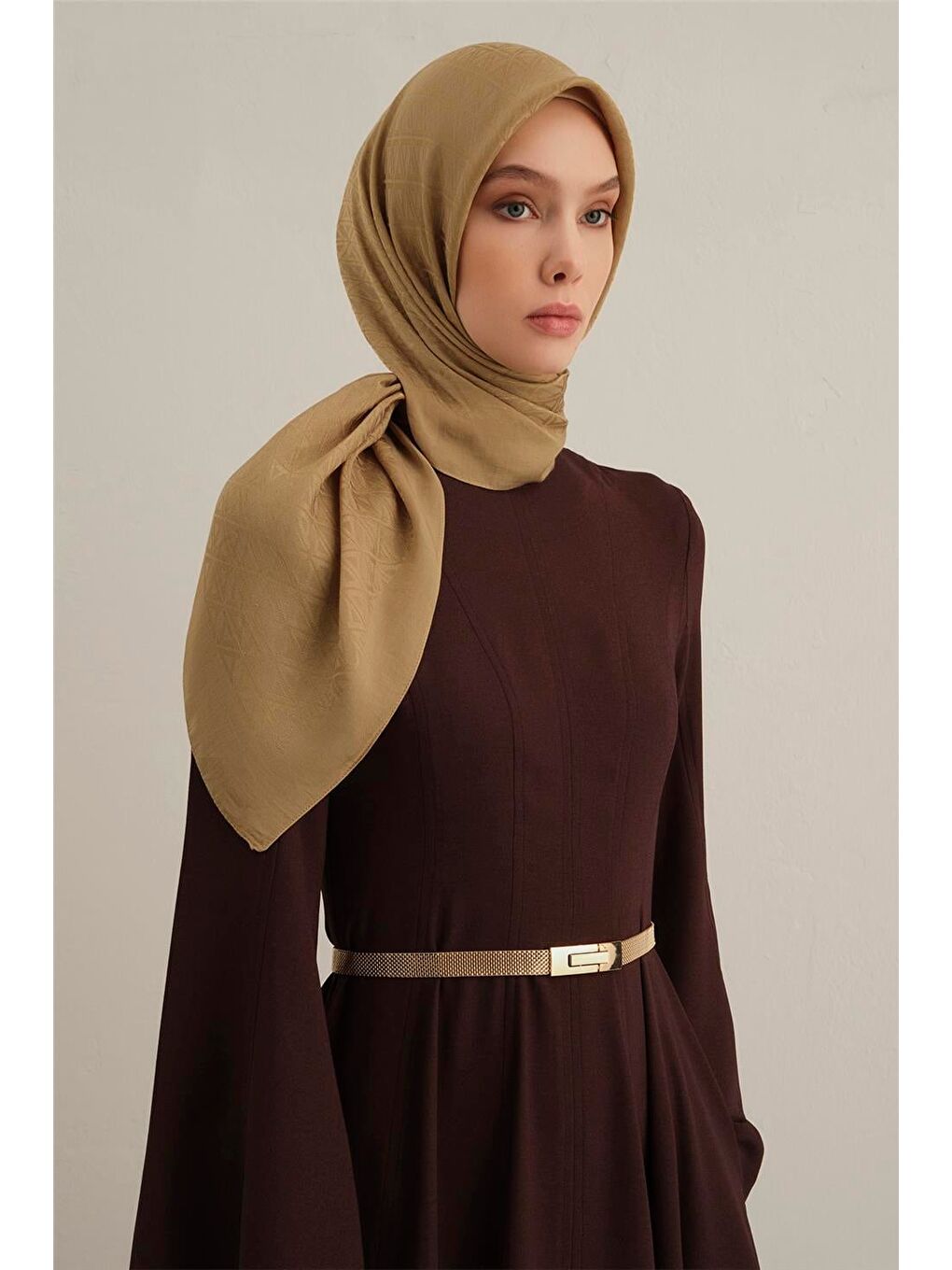 Kahverengi Lyocell Eşarp 5- 70