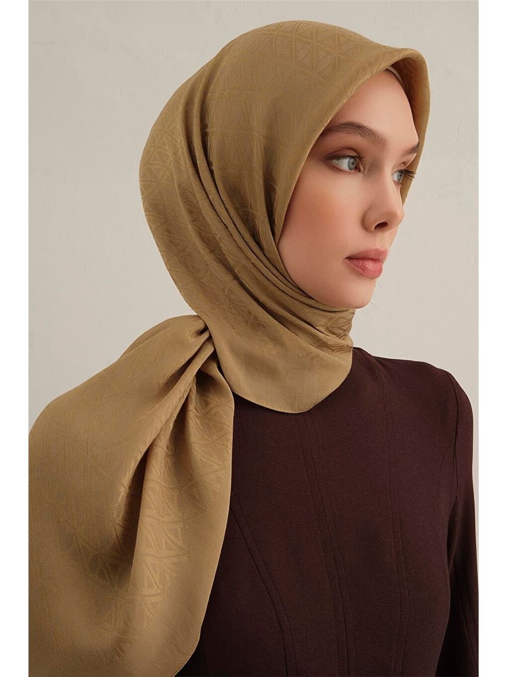 Kahverengi Lyocell Eşarp 5- 70-3