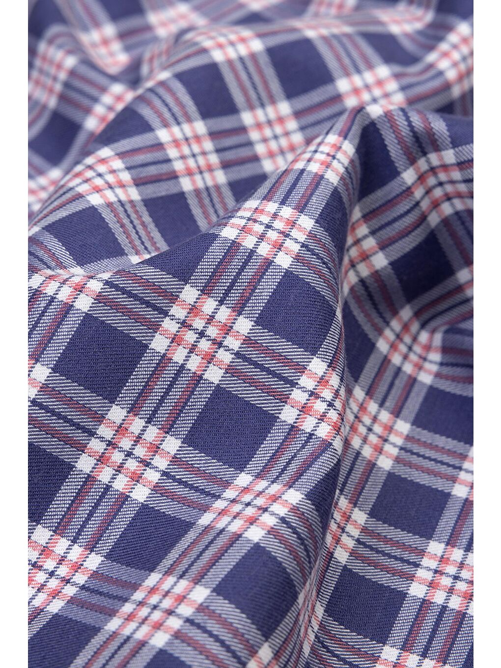 Sky Poplin Stretch Pamuk Karışımlı Comfort Fit Koyu Mavi Erkek Ekoseli Şort-4