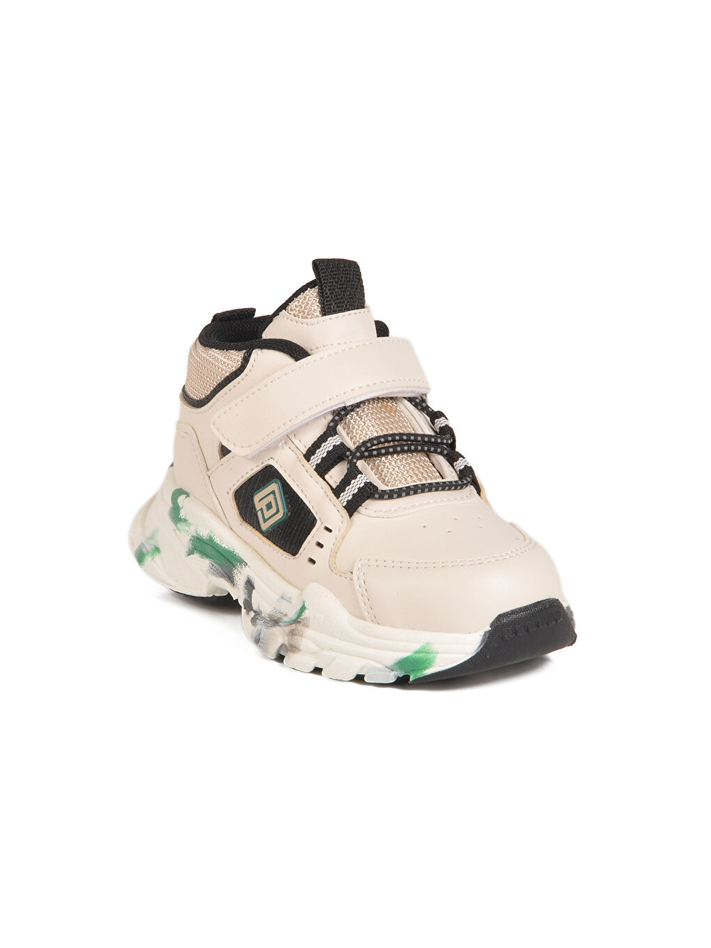 Ekru Krem Cırtlı Hafif Unisex Bebek Spor Ayakkabı 2063 B-2