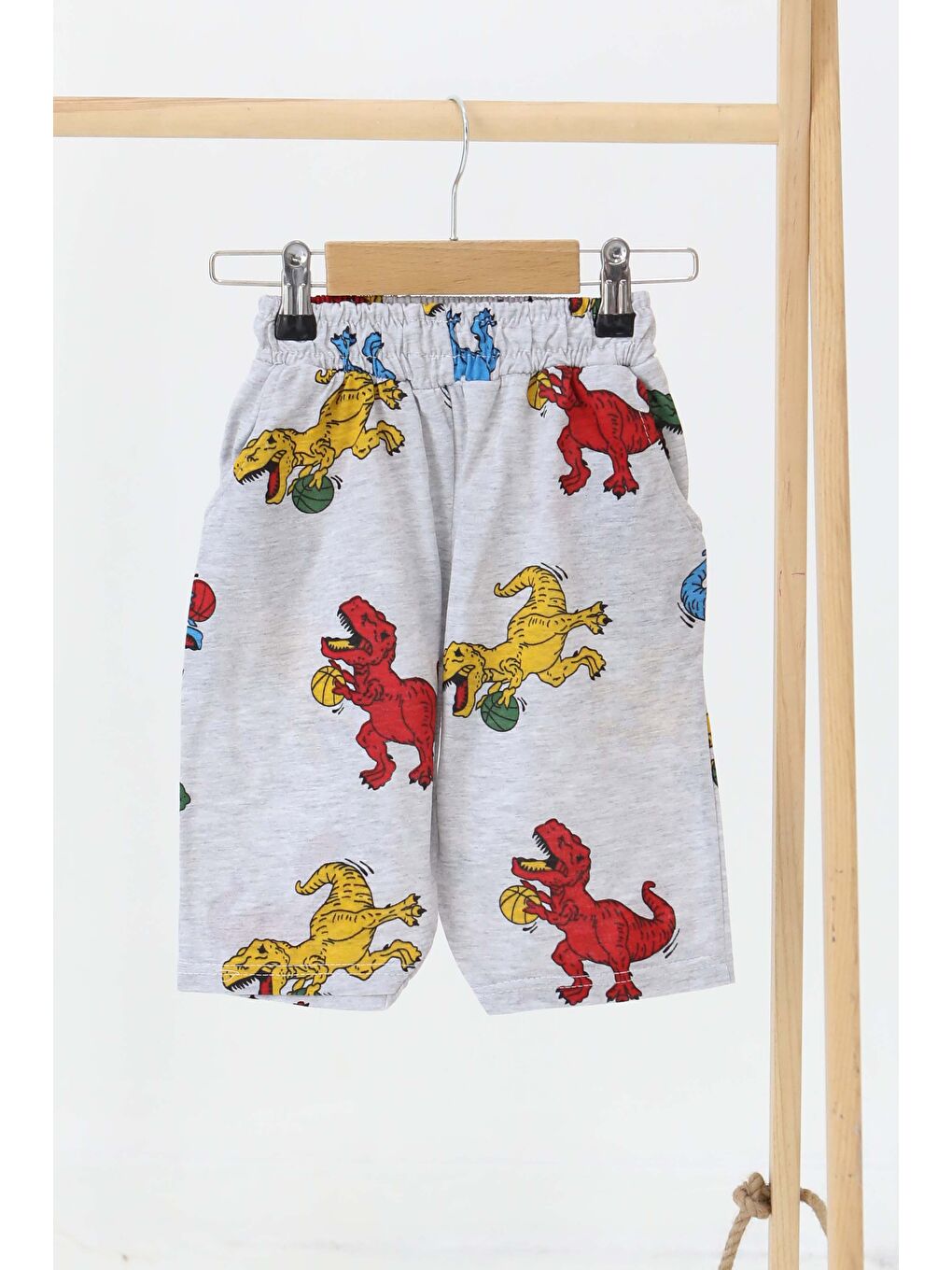 Erkek Çocuk Gri Baskılı Şort - 27309