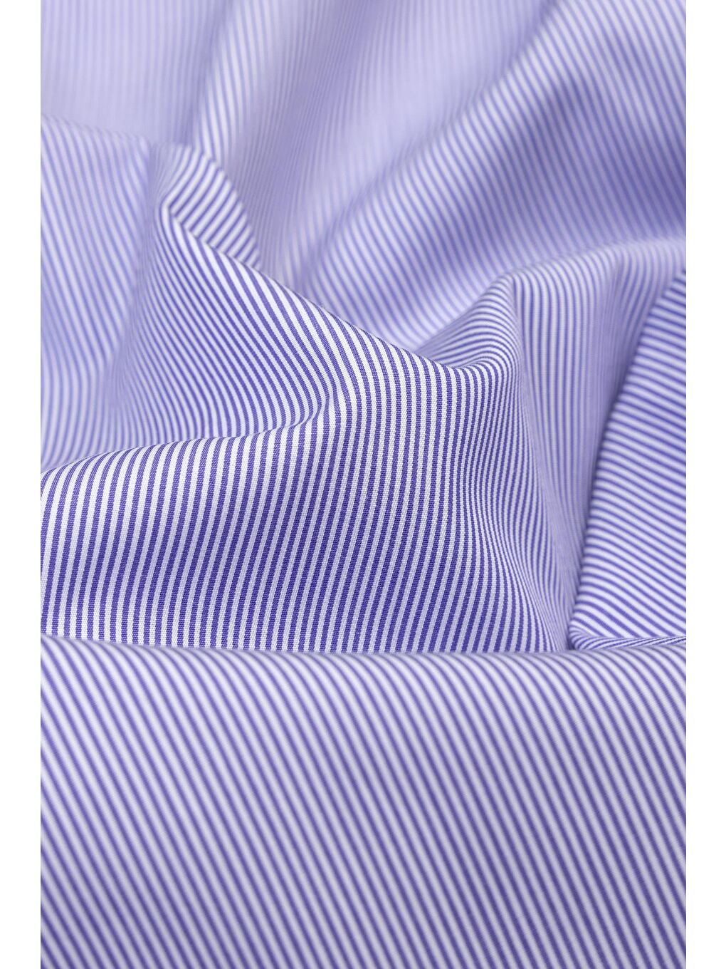 Sky Poplin Pamuklu Comfort Fit Mor Erkek Çizgili Şort-4