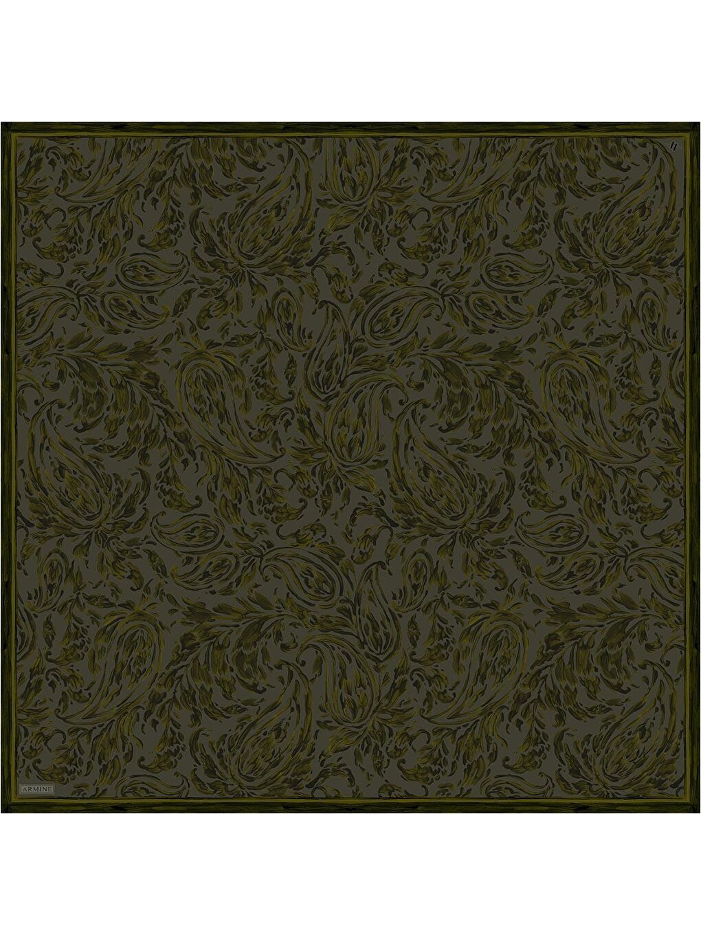 Haki Saf İpek Sura Eşarp 9431D 04-3