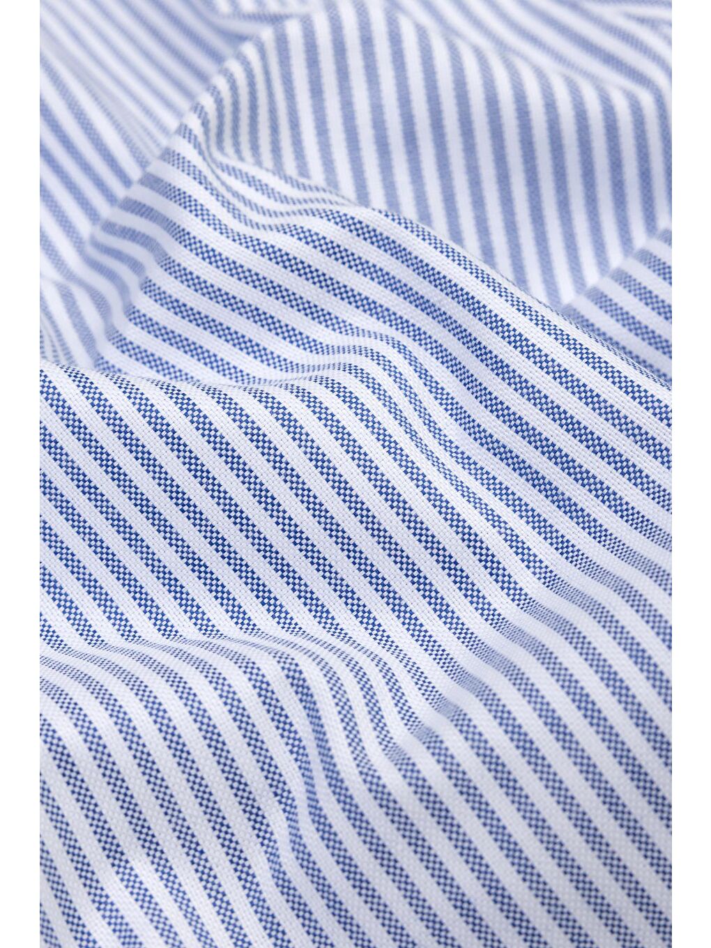 Sky Oxford Stretch Pamuk Karışımlı Comfort Fit Koyu Mavi Erkek Çizgili Şort-4