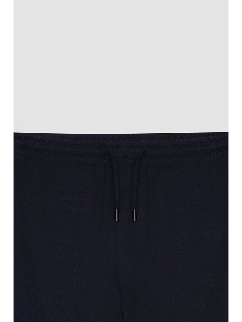 Erkek Lacivert Standart Fit Normal Kesim Cepli Beli Bağlamalı Rahat Örme Pantolon-8