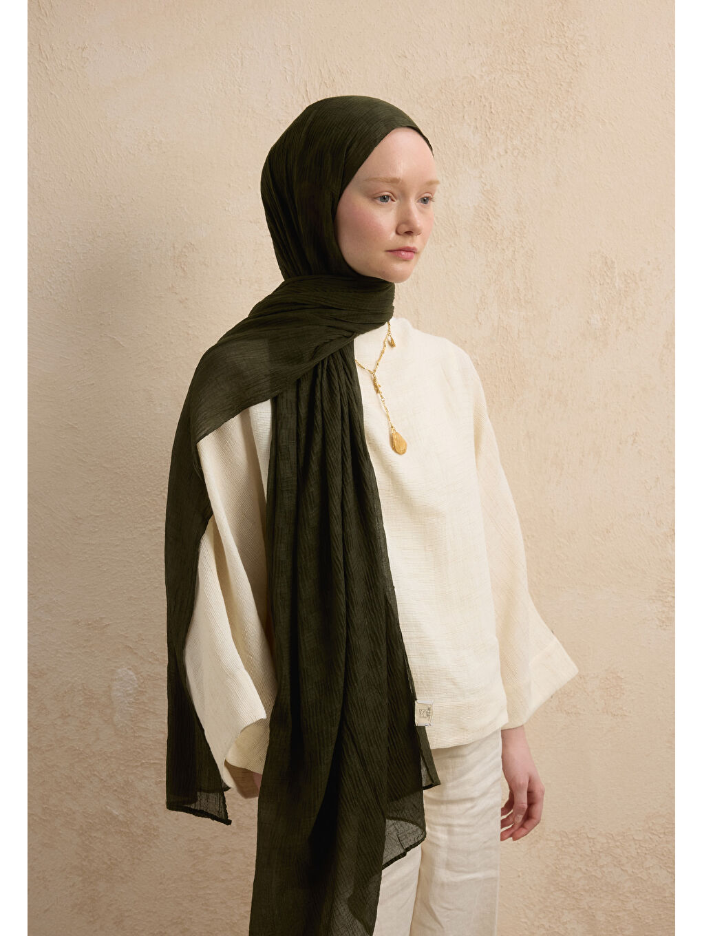 Modal Damalı Şal Asker Yeşili
